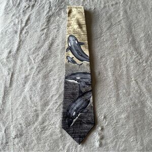 Endangered Species Elegant Gray Orca Pattern Tie